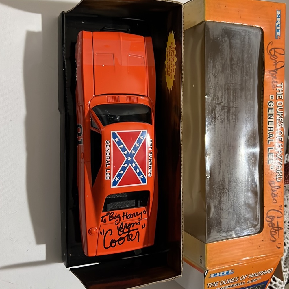 Signed ERTL The Dukes of Hazard "General Lee" Dodge Charger Racing Car